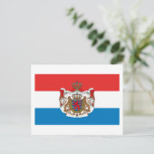 Luxembourg Drapeau avec carte postale COA (Debout devant)