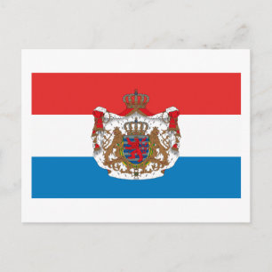 Luxembourg Drapeau avec carte postale COA
