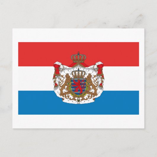 Luxembourg Drapeau avec carte postale COA (Devant)