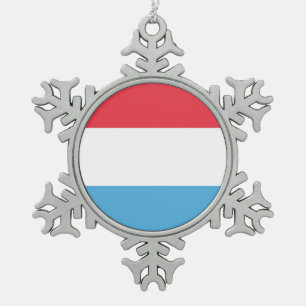 Luxembourg Flag Emblem Tin Sneeuwvlok Ornament