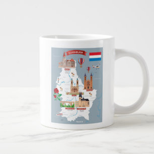 Luxemburg Cartoon Map Extra Grote Beker