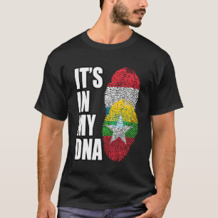 Luxemburg en Birmees Mix DNA Erfgoedvlag T-shirt