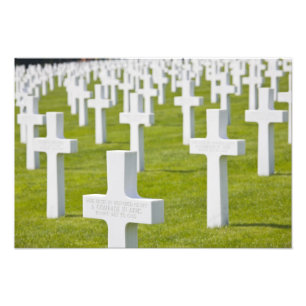 Luxemburg, Hamm. Amerikaans militair kerkhof Foto Afdruk