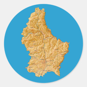 Luxemburg Kaart Sticker
