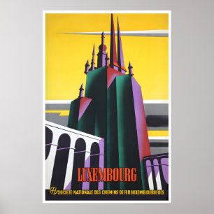 Luxemburg Kunstprint Vintage Reisposter (H1889) Poster