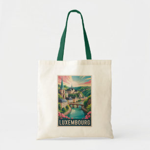 Luxemburg Landschap Illustratie Reis Kunst Retro Tote Bag