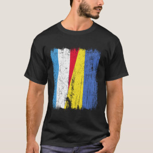 Luxemburg Oekraine Halfvlag Luxemburgs Oekraïens T-shirt