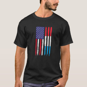 Luxemburg rekt halve Amerikaans vlagpatriottisch L T-shirt