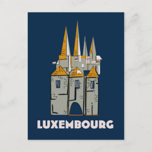 Luxemburg retro stijl reisposter briefkaart