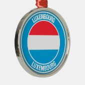 Luxemburg Round Emblem Metalen Ornament (Rechts)