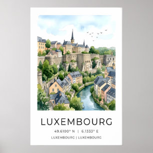 Luxemburg Stad Muurprint Reis Scene Poster