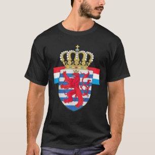 Luxemburgs nationaal leeuwenembleem en vlag T-Shir T-shirt