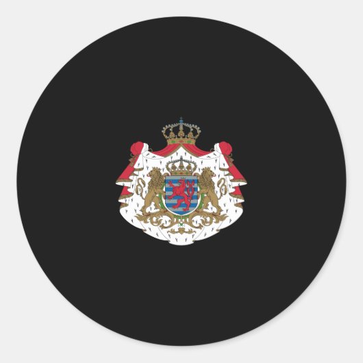 Luxemburgs Wapen Ronde Sticker (Voorkant)