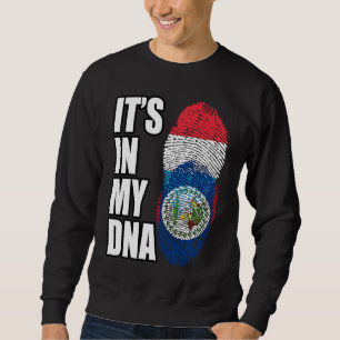 Luxemburgse en Belizaanse Mix DNA-erfgoedvlag Trui