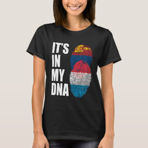 Luxemburgse en Mongoolse mix DNA erfgoed vlag T-shirt
