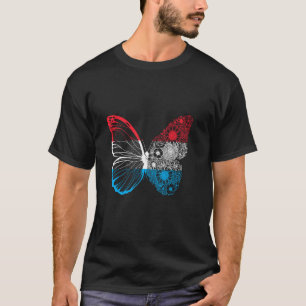 Luxemburgse Pride Vlinder Luxemburgse Vlag L T-shirt