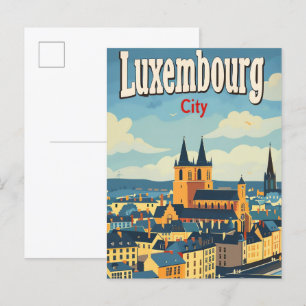 Luxemburgse Vintage Retro Travel Illustration Briefkaart