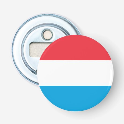 Luxemburgse vlag button flesopener (Voorkant)