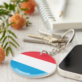 Luxemburgse vlag Charming Patriotic Sleutelhanger (Voorkant Rechts)