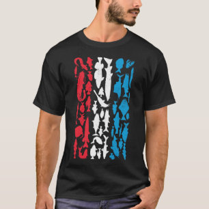 Luxemburgse vlag gemaakt van vis – Gevist ontwerp T-shirt