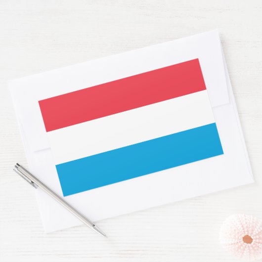 Luxemburgse vlag rechthoekige sticker (Envelop)