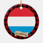 Luxemburgse vlag, rode buffelvlek, patriottisch keramisch ornament (Achterkant)