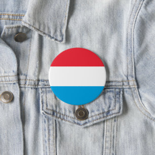 Luxemburgse vlag ronde button 7,6 cm