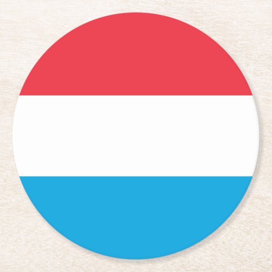 Luxemburgse vlag ronde kartonnen onderzetter (Voorkant)