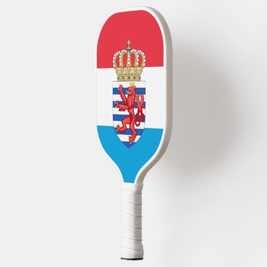 Luxemburgse vlag/wapenschild pickleball paddle (Links)