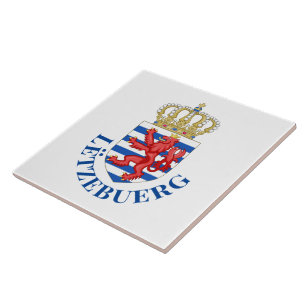 Luxemburgse wapenschild (met de naam eronder) tegeltje