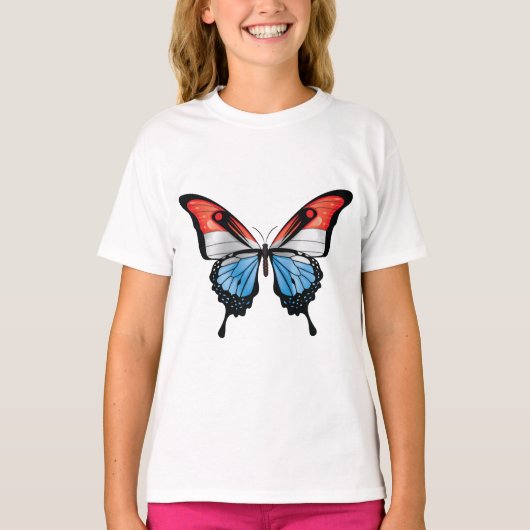 Luxemburgse zwaluwstaart vlinder vlag t-shirt (Voorkant)