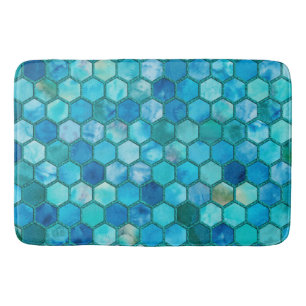 Luxemetalen Folie Glitter Aqua blue honingraat Badmat