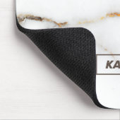 Luxewit en geige faux marmer muismat (Hoek)