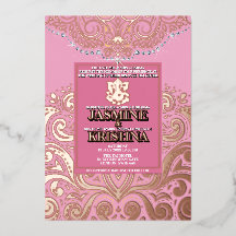 LuxGlitter Roze Roze Goud Ganesha Hindoe bruiloft