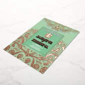 LuxGlitter Sage PinkGold Ganesha Hindoe bruiloft Folie Uitnodiging (Gedraaid)