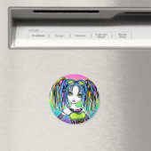 "Luxie" Rainbow Cyber Goth Hula Hoop Fae Magnet (In Situ (Lave-vaisselle))