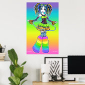 "Luxie" Rainbow Cyber Goth Hula Hoop Fae Poster (Bureau à domicile)