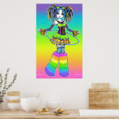 "Luxie" Rainbow Cyber Goth Hula Hoop Fae Poster (Cuisine)