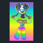"Luxie" Rainbow Cyber Goth Hula Hoop Fae Poster<br><div class="desc">"Luxie" Rainbow Cyber Goth Hula Hoop Fae Poster</div>