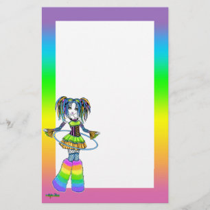 "Luxie" Rainbow Cyber Gothic Fairy Stationery Briefpapier
