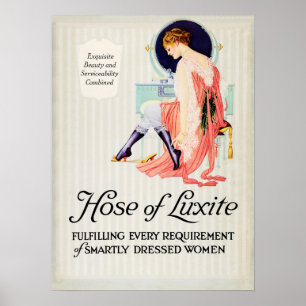 Luxite Women Hosiery Stocking Mode Ad Poster
