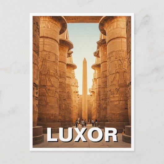 Luxor Egypte Karnak Tempel Reizen Briefkaart (Voorkant)
