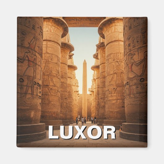 Luxor Egypte Karnak Tempel Reizen Magneet (Voorkant)