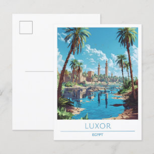 Luxor Egypte Vintage Reizen Briefkaart
