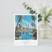 Luxor Egypte Vintage Reizen Briefkaart (Staand voorkant)