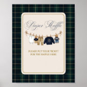 Luxsary Bear Plaid Baby Shower Diaper Raffle Poster (Voorkant)
