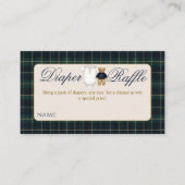 Luxsary Teddy Bear Plaid Baby Shower Diaper Raffle Informatiekaartje (Voorkant)