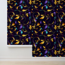 Luxueus bladbloemig scrollpatroon