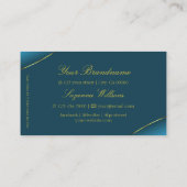 Luxueus Blauwgroen met Gold Decor en Sparkly Jewel Visitekaartje (Achterkant)