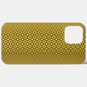 Luxueus Gold Rhombus Carving Pattern Case-Mate iPhone Case (Achterkant (horizontaal))